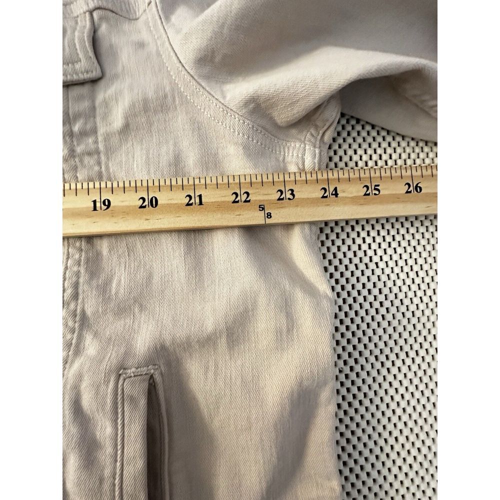 Rebel Wilson Jacket Moto Trucker Raw Fray Hem Women Sz 3X Cream Ivory Jean Style - Picture 5 of 11